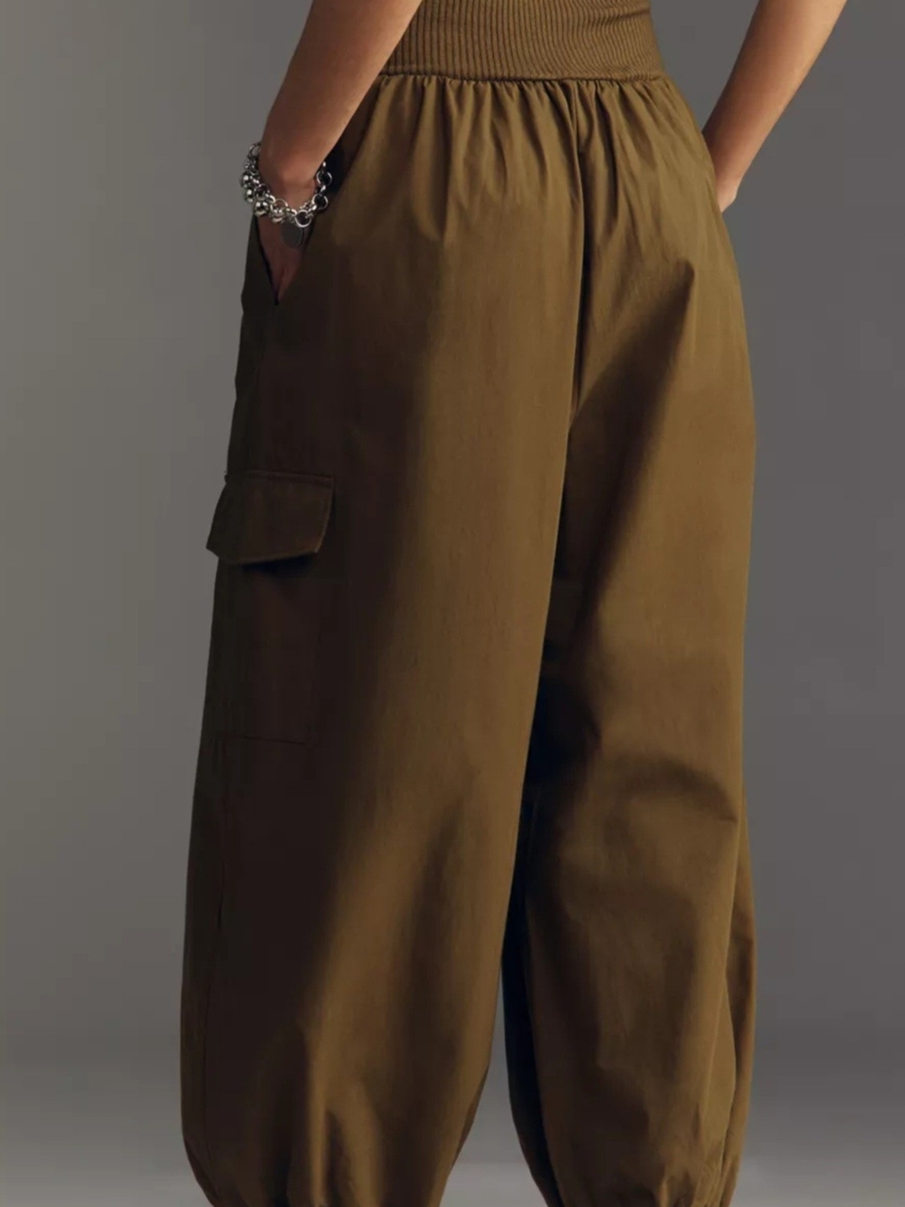 Anthropologie Olive One-Shoulder Knit Jumpsuit - Picture 5 of 7